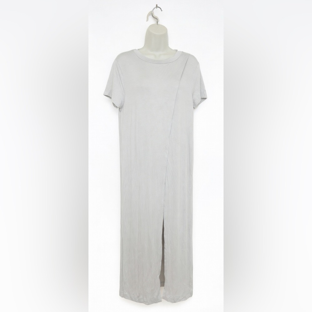 Free People Beach | Cross Over Open Front Maxi Shirt Dress in Blue Grey SP